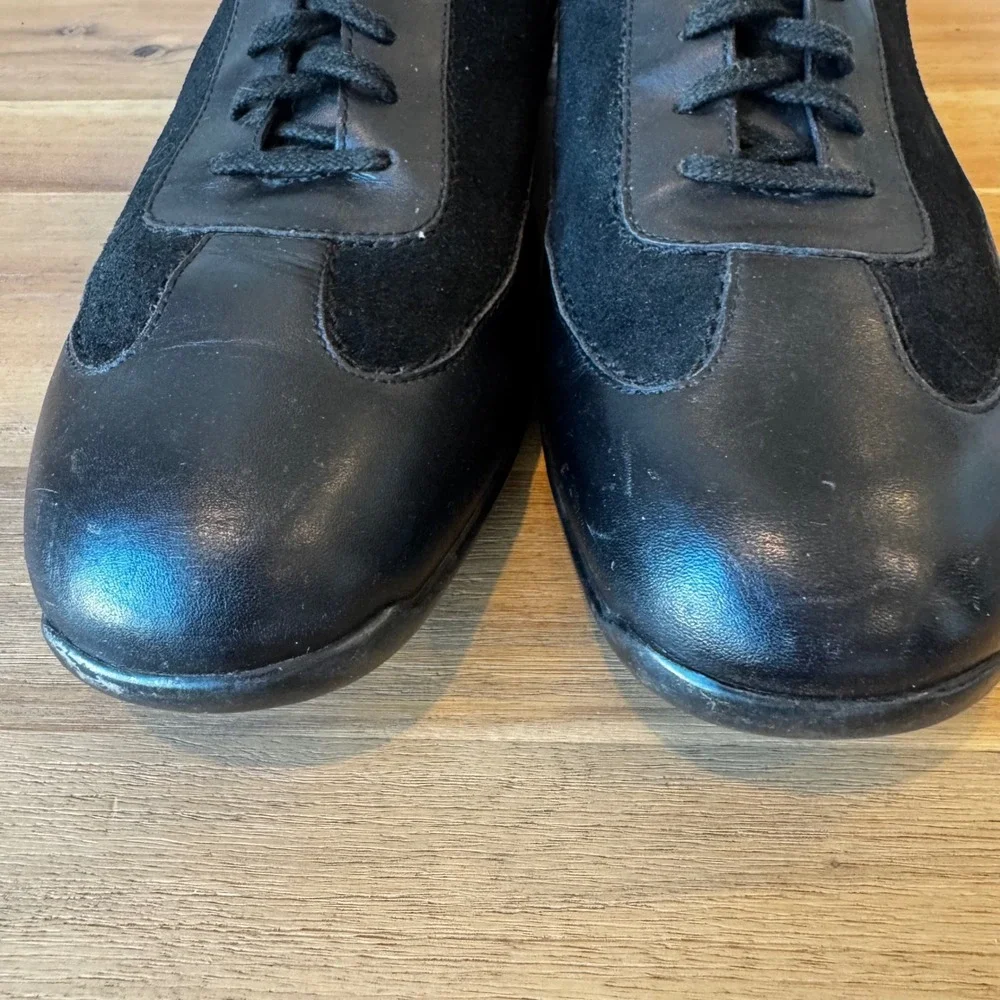 Calvin Klein‎ Caulken Men 13 M Black Leather Suede Fashion Sneakers Shoes Casual